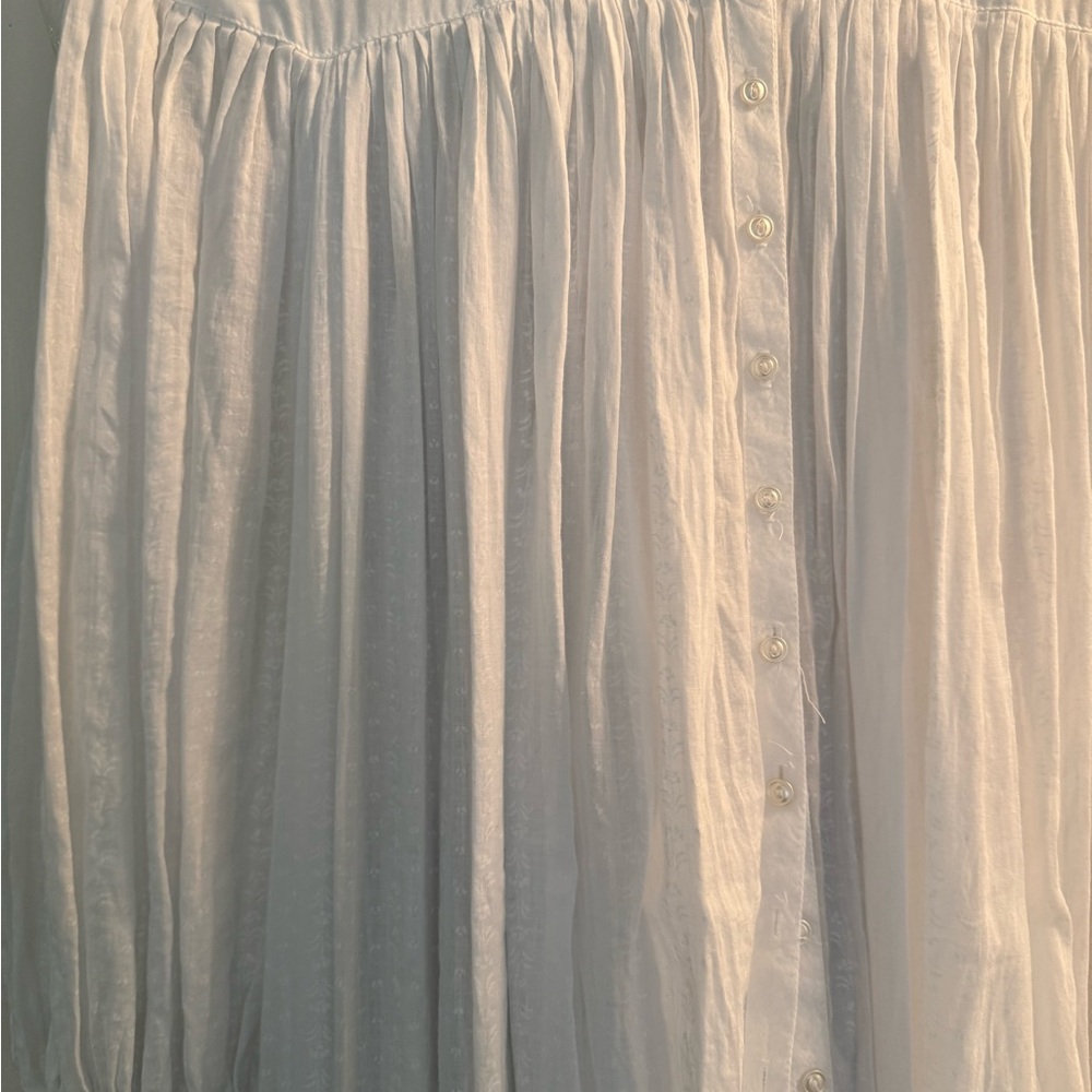 Vintage Eileen West for Queen Anne’s Lace White Cotton Maternity Dress - Picture 9 of 11